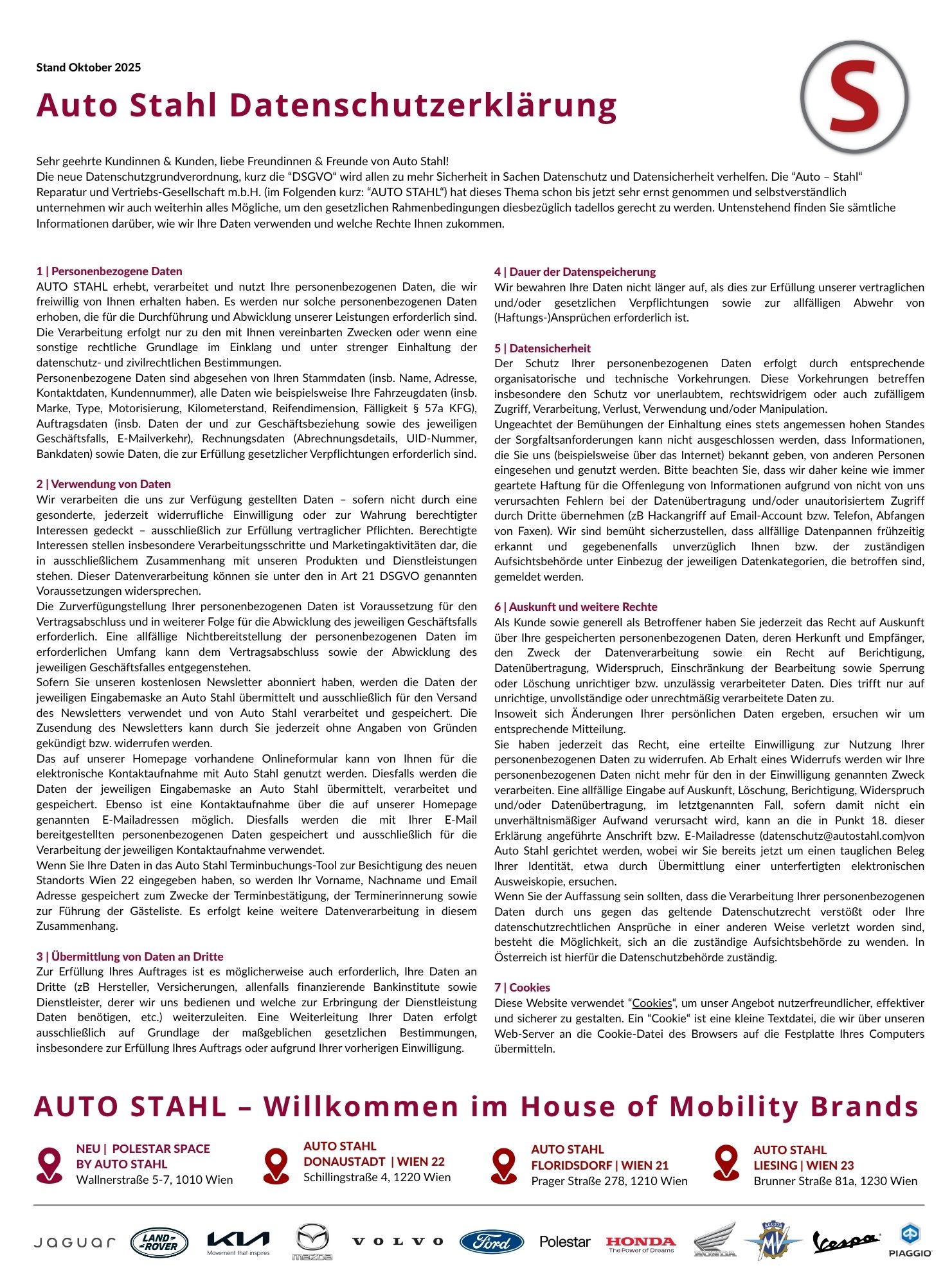 Auto Stahl Datenschutzerklärung Stand 202510
